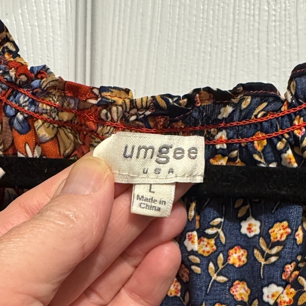 Umgee Boho Patchwork Long Sleeve Blouse Gypsy - Picture 9 of 11